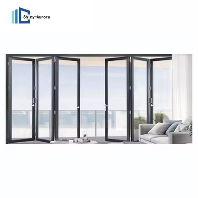 Αλουμινίου Bi Fold Sliding πόρτες Custom εσωτερική αναδιπλούμενη γυάλινη πόρτες
